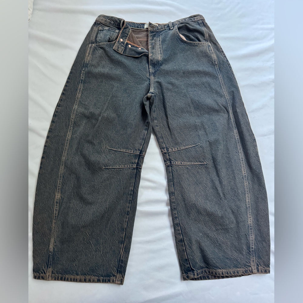We the Free Good Luck Mid Rise Barrel Jeans